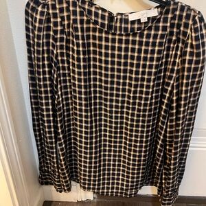 LOFT Plaid Long Sleeve Blouse – Size Small